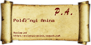 Polányi Anina névjegykártya
